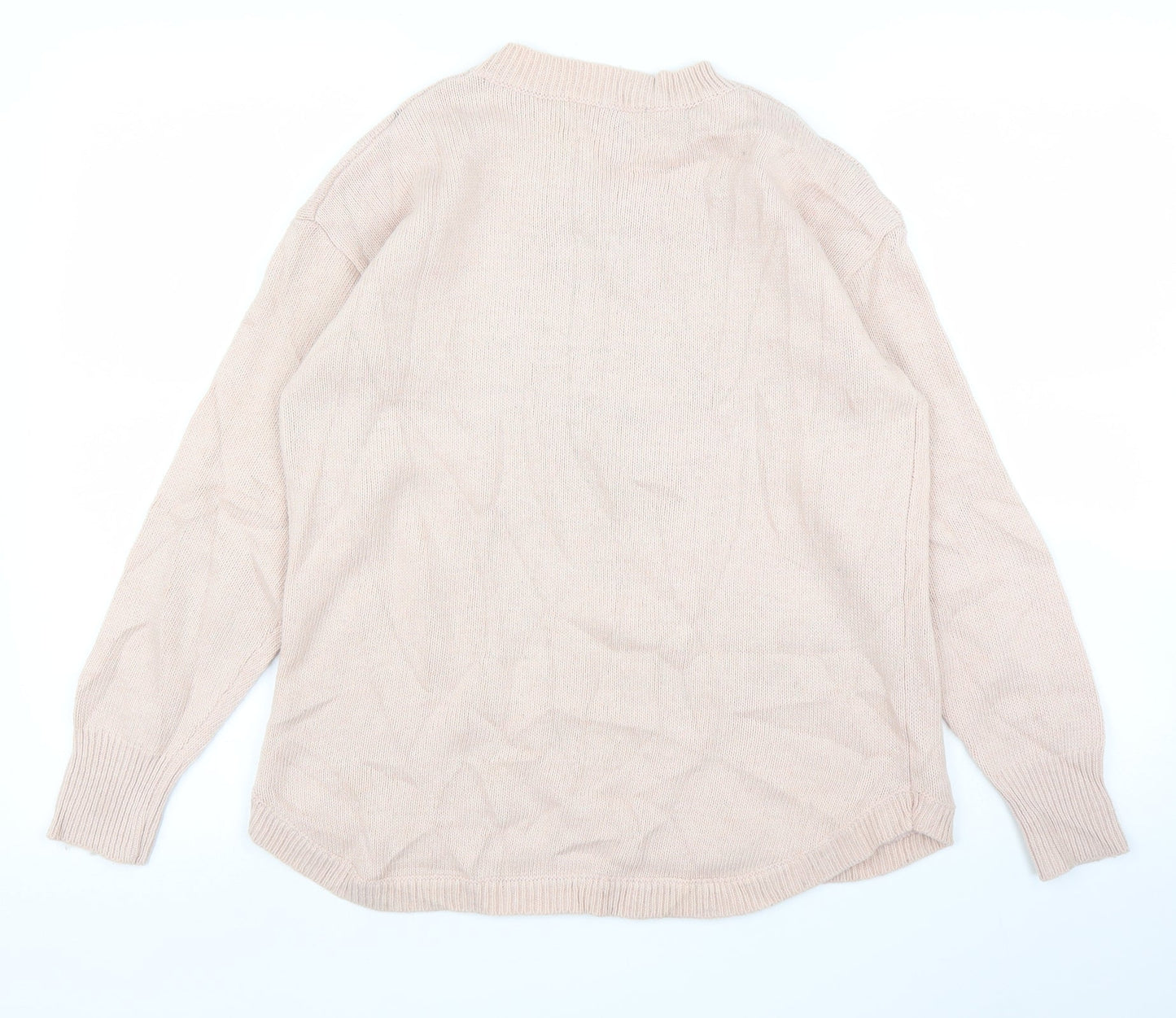 Megurumi Reiu Womens Pink Floral  Pullover Jumper Size M