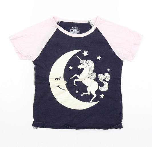 Popshion Girls Blue   Basic T-Shirt Size 5 Years