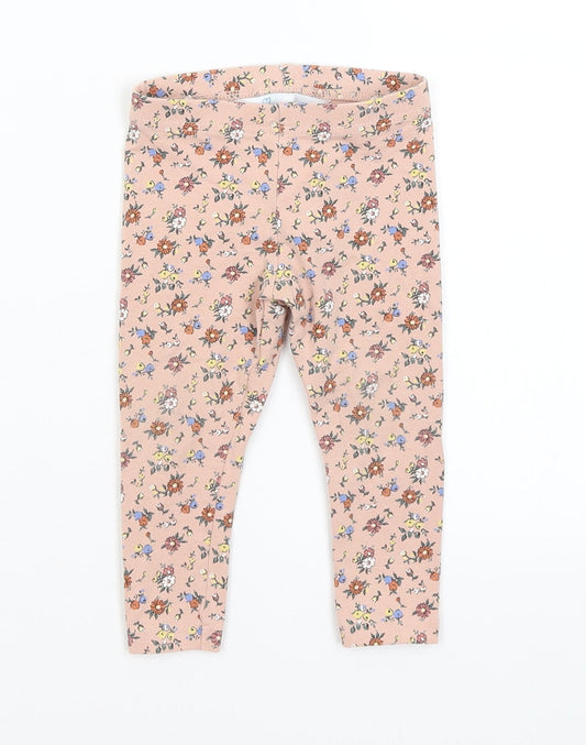 Primark Baby Pink Floral  Capri Trousers Size 9-12 Months