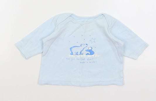 George Baby Blue   Basic T-Shirt Size 0-3 Months  - Make A Wish