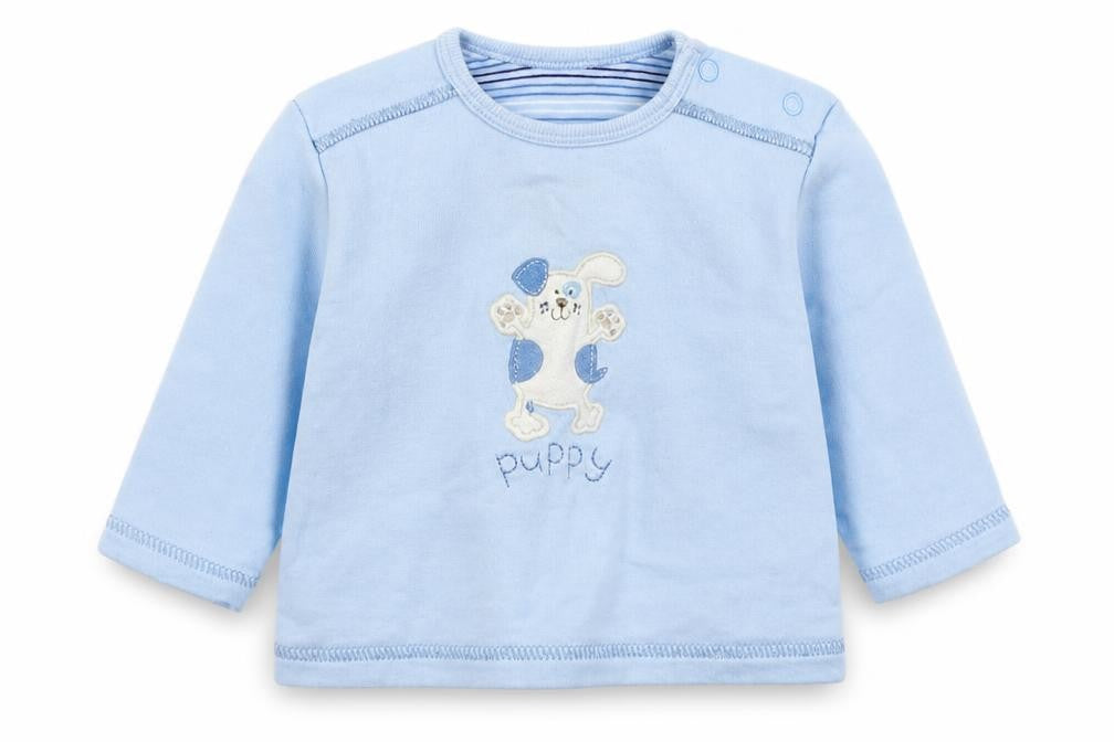 Marks & Spencer Baby Blue   Basic T-Shirt Size 3-6 Months  - Puppy
