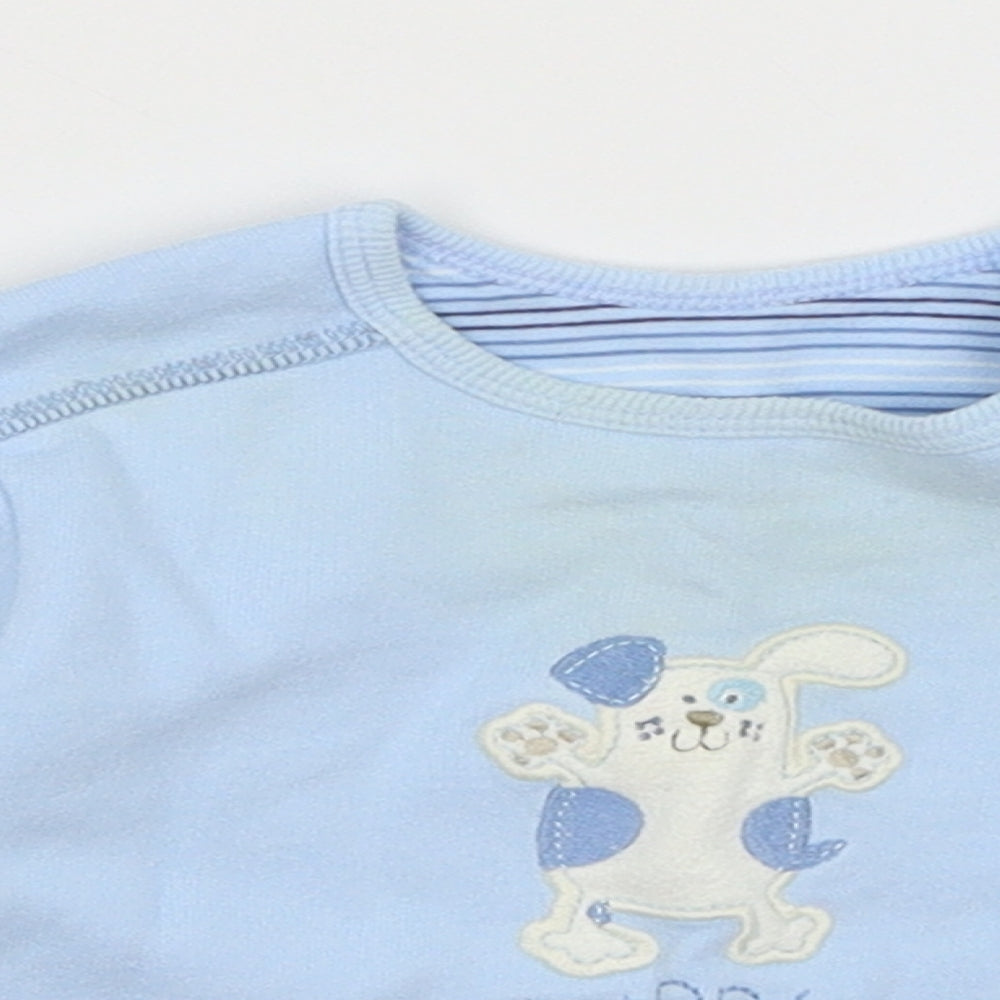 M&S Baby Blue   Basic T-Shirt Size 3-6 Months  - Puppy