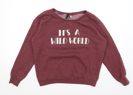 Divided Womens Red   Pullover Jumper Size S  - Wild World