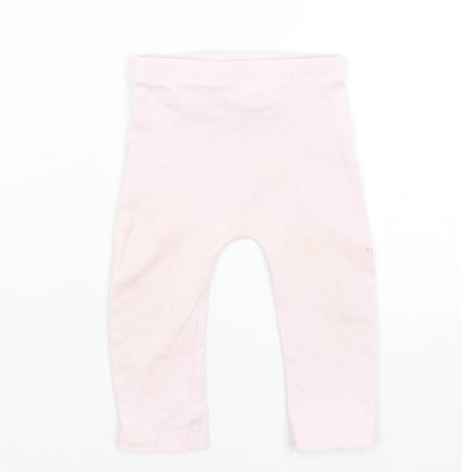 Additional front view of Matalan Baby Pink Capri Trousers, size 9-12, Months