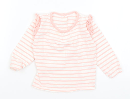 Matalan Baby Pink Striped  Basic T-Shirt Size 6-9 Months