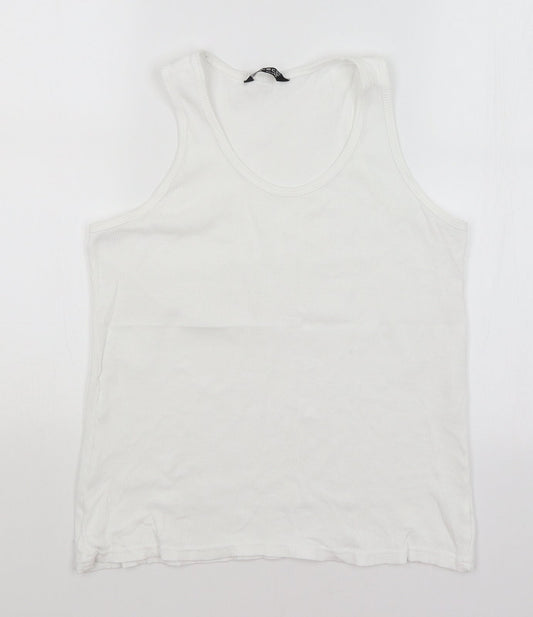 Select Womens White   Basic Tank Size 14