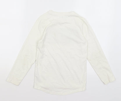 Back view of Nutmeg girls’ white basic t-shirt, size 8-9, years