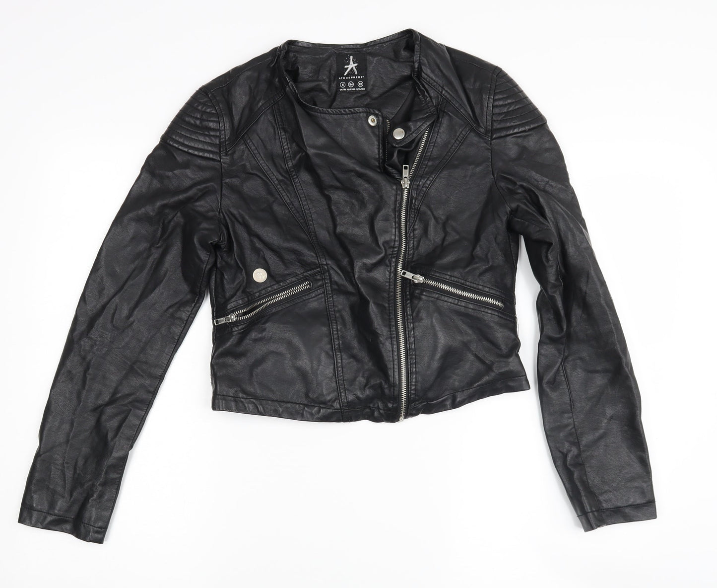 Atmosphere Womens Black   Biker Coatigan Size 6