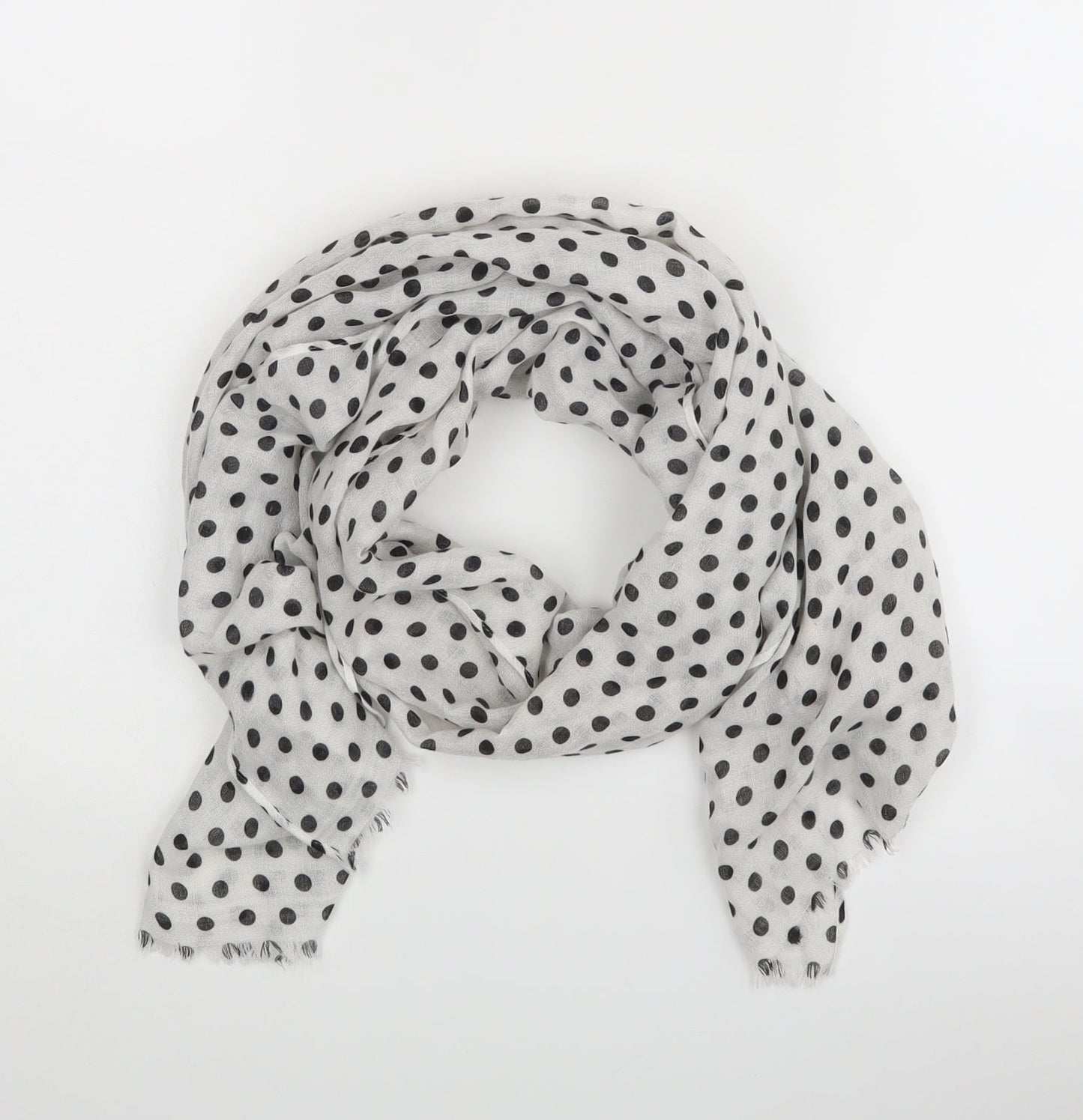 Preworn Womens Silver Polka Dot   Scarf