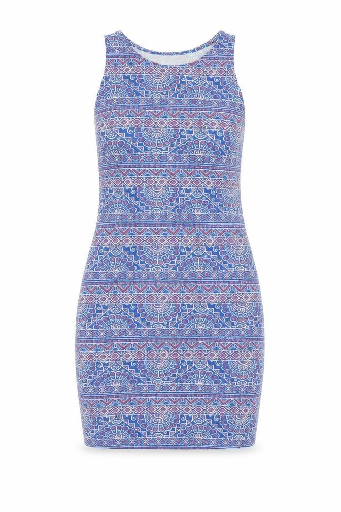New Look Womens Blue Fair Isle  Mini  Size 8