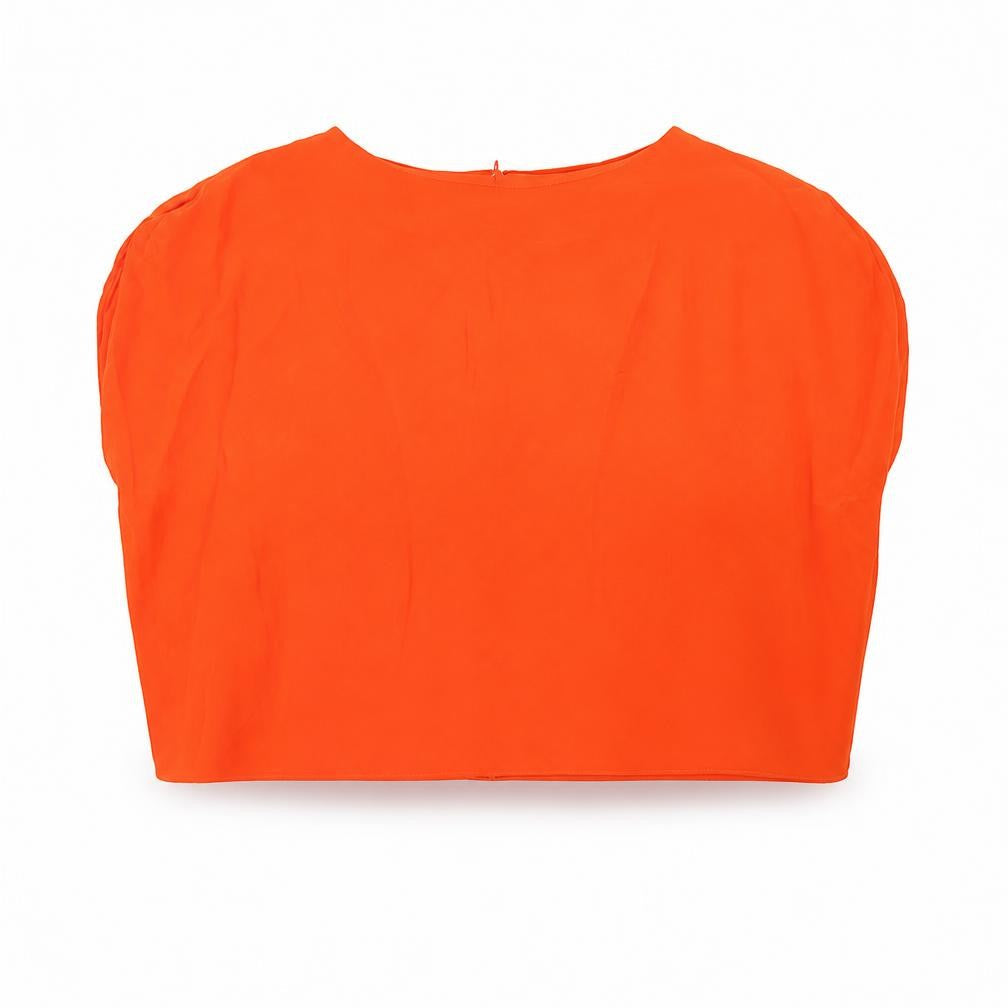 MNG Womens Orange   Cropped Blouse Size XS