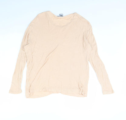 Back view of ASOS women’s pink basic blouse, size UK 8