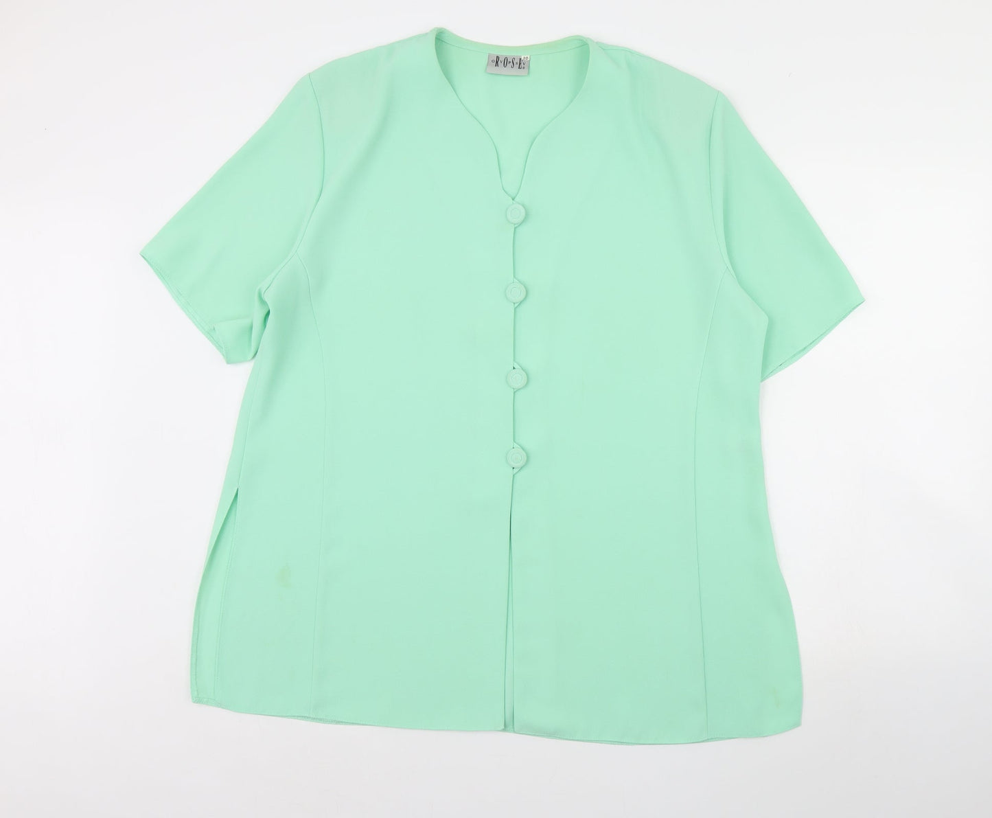 Gypsy Rose Womens Green   Basic Blouse Size 20  - Shoulder Pads