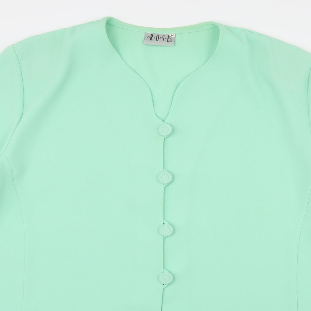 Gypsy Rose Womens Green   Basic Blouse Size 20  - Shoulder Pads