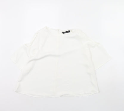 Cameo Rose Womens White Basic Blouse Size 8