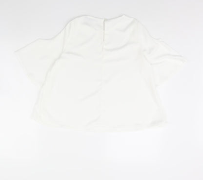 Cameo Rose Womens White Basic Blouse Size 8