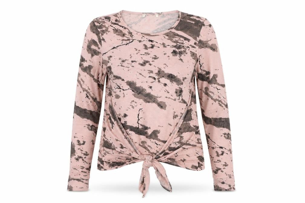 Preworn Womens Pink Geometric  Pullover Hoodie Size 14