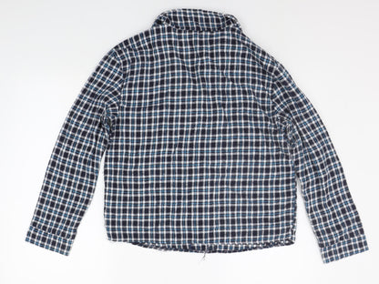 Sleep Well Womens Blue Check  Basic Button-Up Size 10