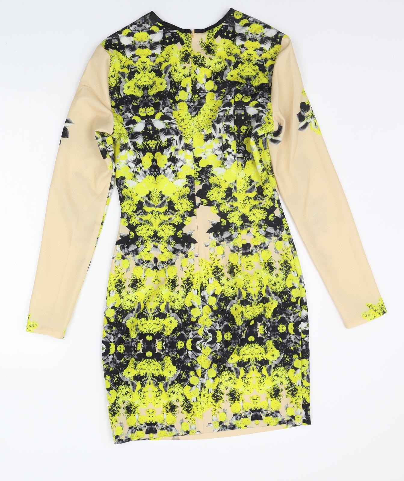 ASOS Womens Beige Geometric  A-Line  Size 8