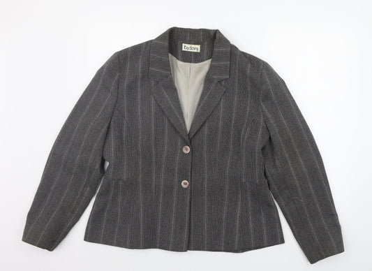 endora Womens Grey Striped  Jacket Suit Jacket Size 16