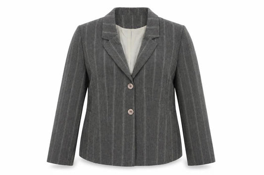 endora Womens Grey Striped  Jacket Suit Jacket Size 16