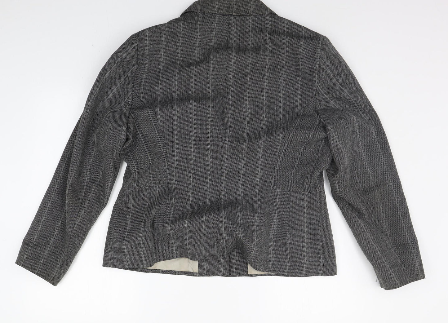 endora Womens Grey Striped  Jacket Suit Jacket Size 16