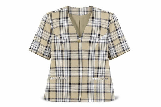 BONMARCHE Womens Beige Check  Jacket Suit Jacket Size 16