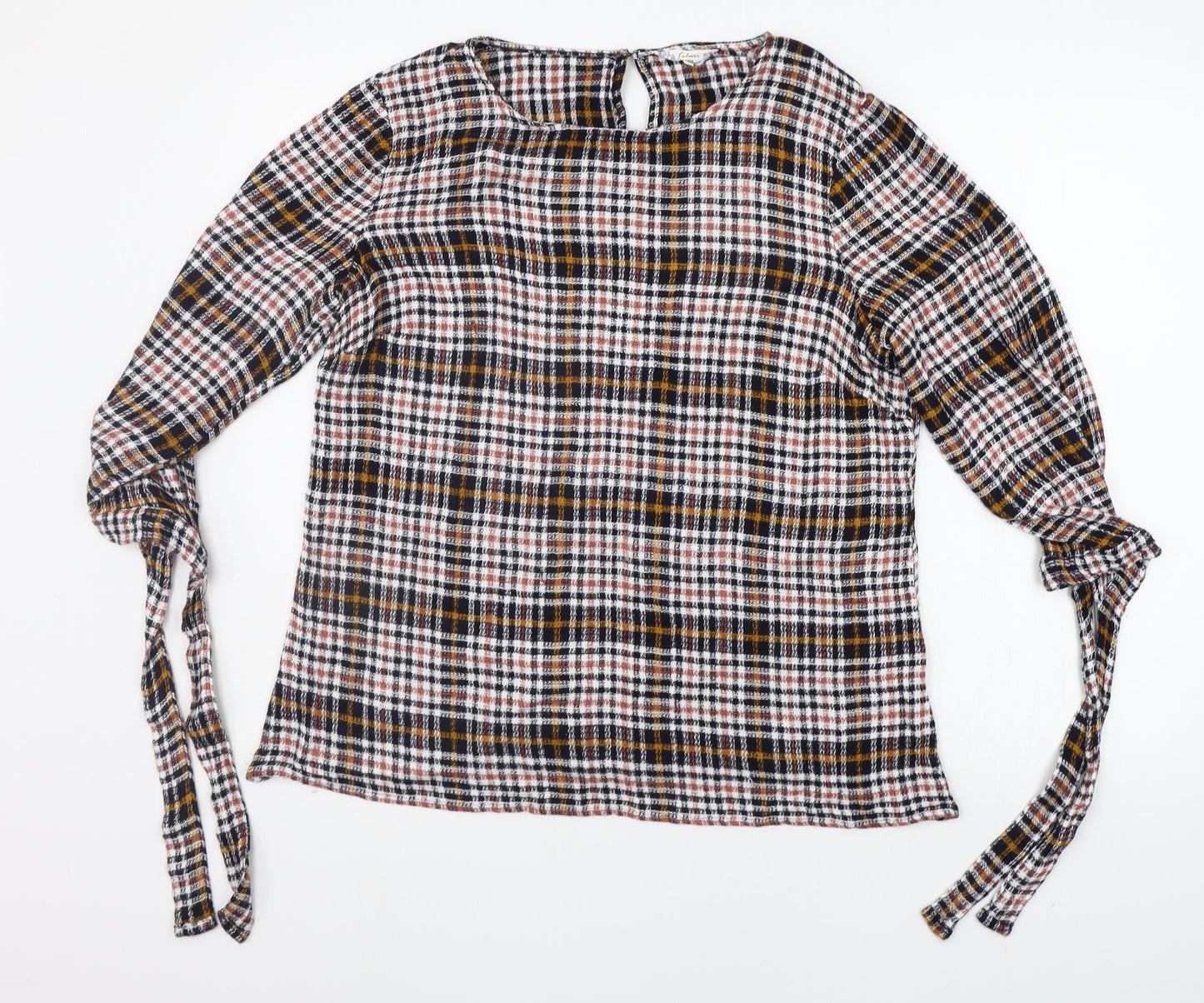 Matalan Womens Yellow Check  Basic Blouse Size 16