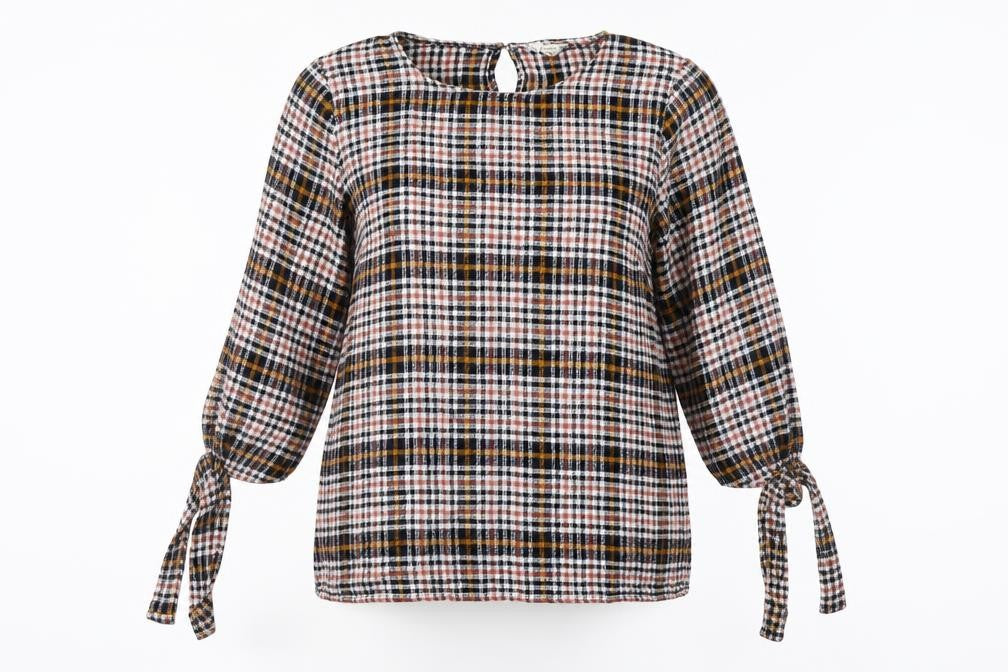 Matalan Womens Yellow Check  Basic Blouse Size 16