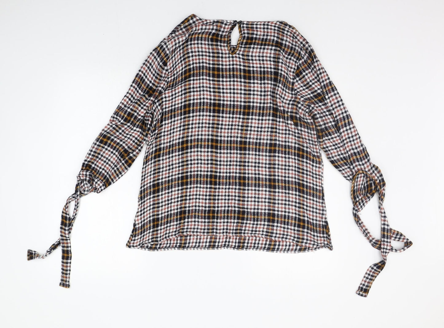Matalan Womens Yellow Check  Basic Blouse Size 16