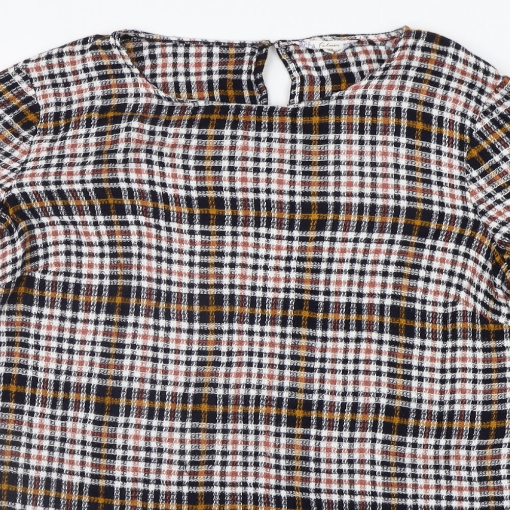 Matalan Womens Yellow Check  Basic Blouse Size 16