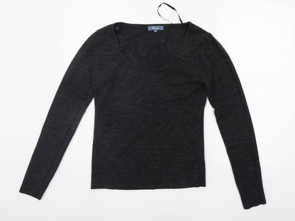 Additional front view of EVIE women’s grey jumper, size UK 10