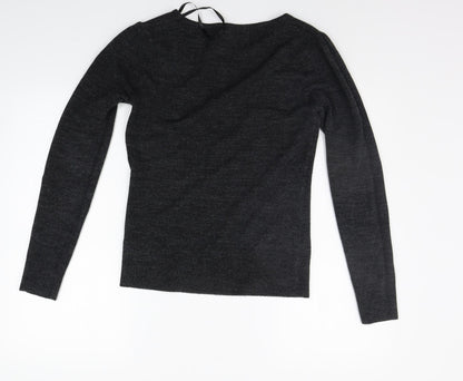 Back view of EVIE women’s grey jumper, size UK 10