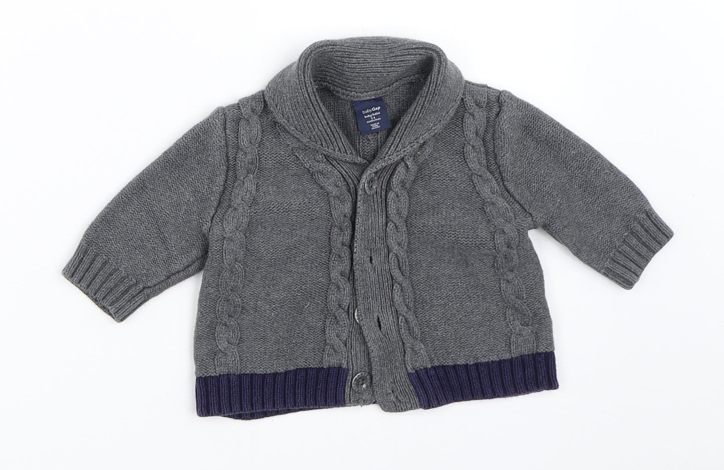 Gap Boys Grey   Cardigan Jumper Size 3-6 Months
