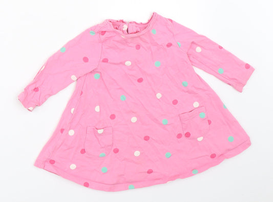 Mothercare Girls Pink Polka Dot  Fit & Flare  Size 6-9 Months