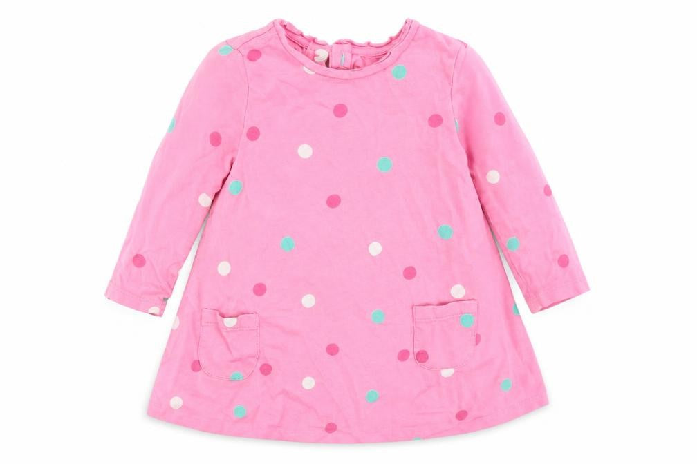 Mothercare Girls Pink Polka Dot  Fit & Flare  Size 6-9 Months