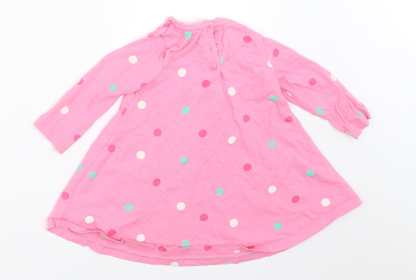 Mothercare Girls Pink Polka Dot  Fit & Flare  Size 6-9 Months