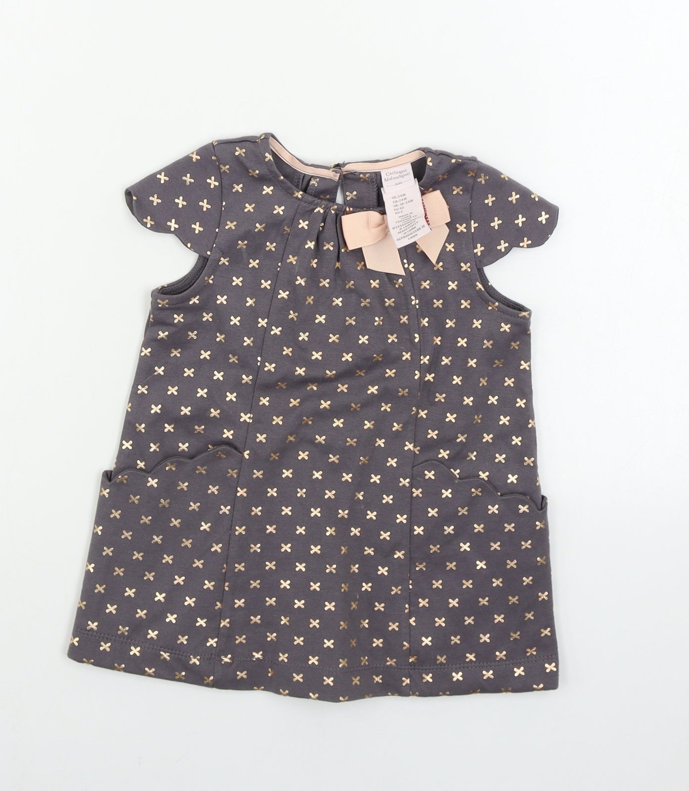 Catherine Malandrino Girls Grey   A-Line  Size 24 Months