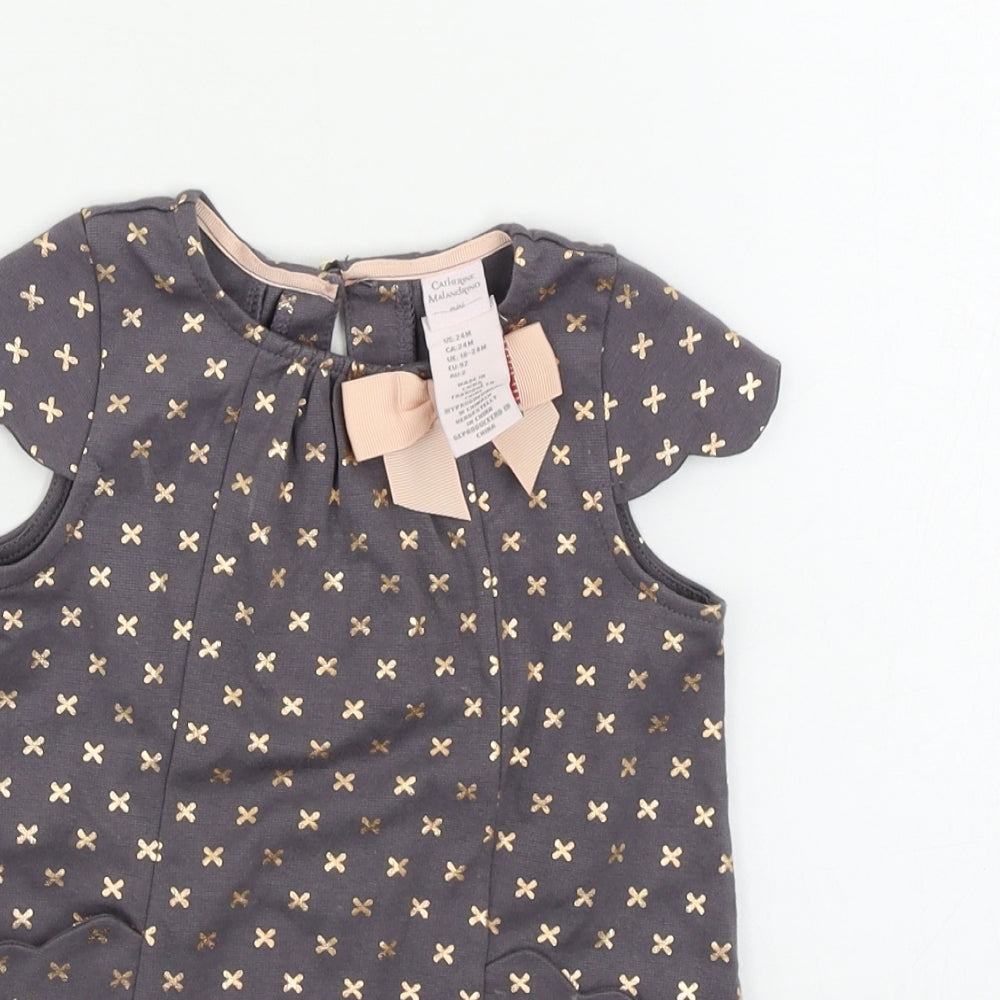 Catherine Malandrino Girls Grey   A-Line  Size 24 Months