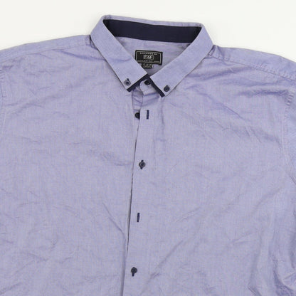 F&F  Mens Blue    Button-Up Size 15.5
