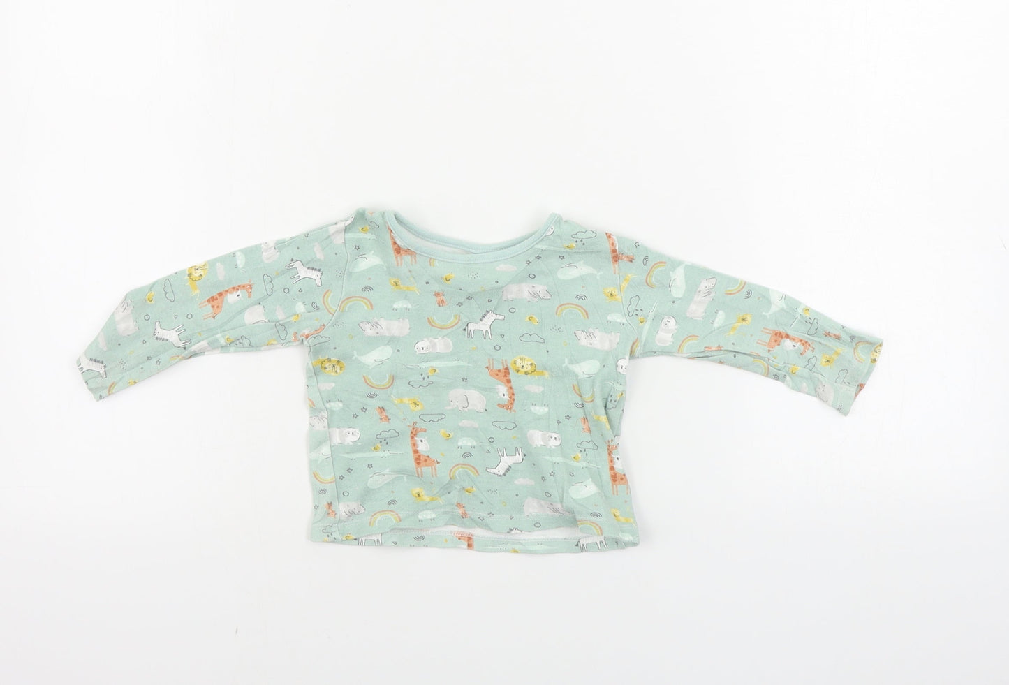Primark  Boys Green Animal Print  Basic T-Shirt Size 9-12 Months