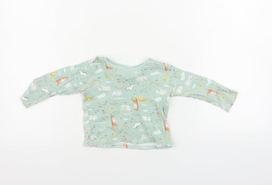 Primark  Boys Green Animal Print  Basic T-Shirt Size 9-12 Months