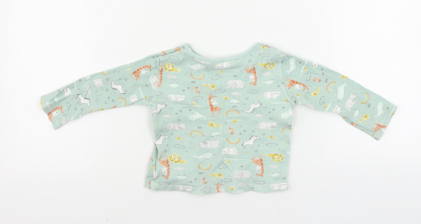 Primark  Boys Green Animal Print  Basic T-Shirt Size 9-12 Months