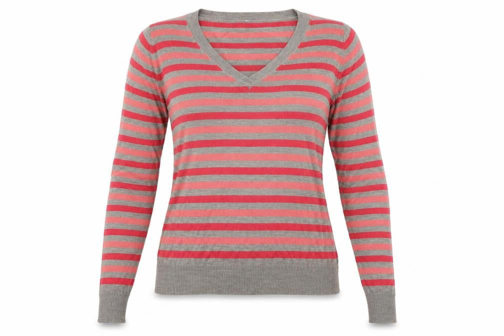 BHS  Womens Grey Striped  Pullover Jumper Size 14