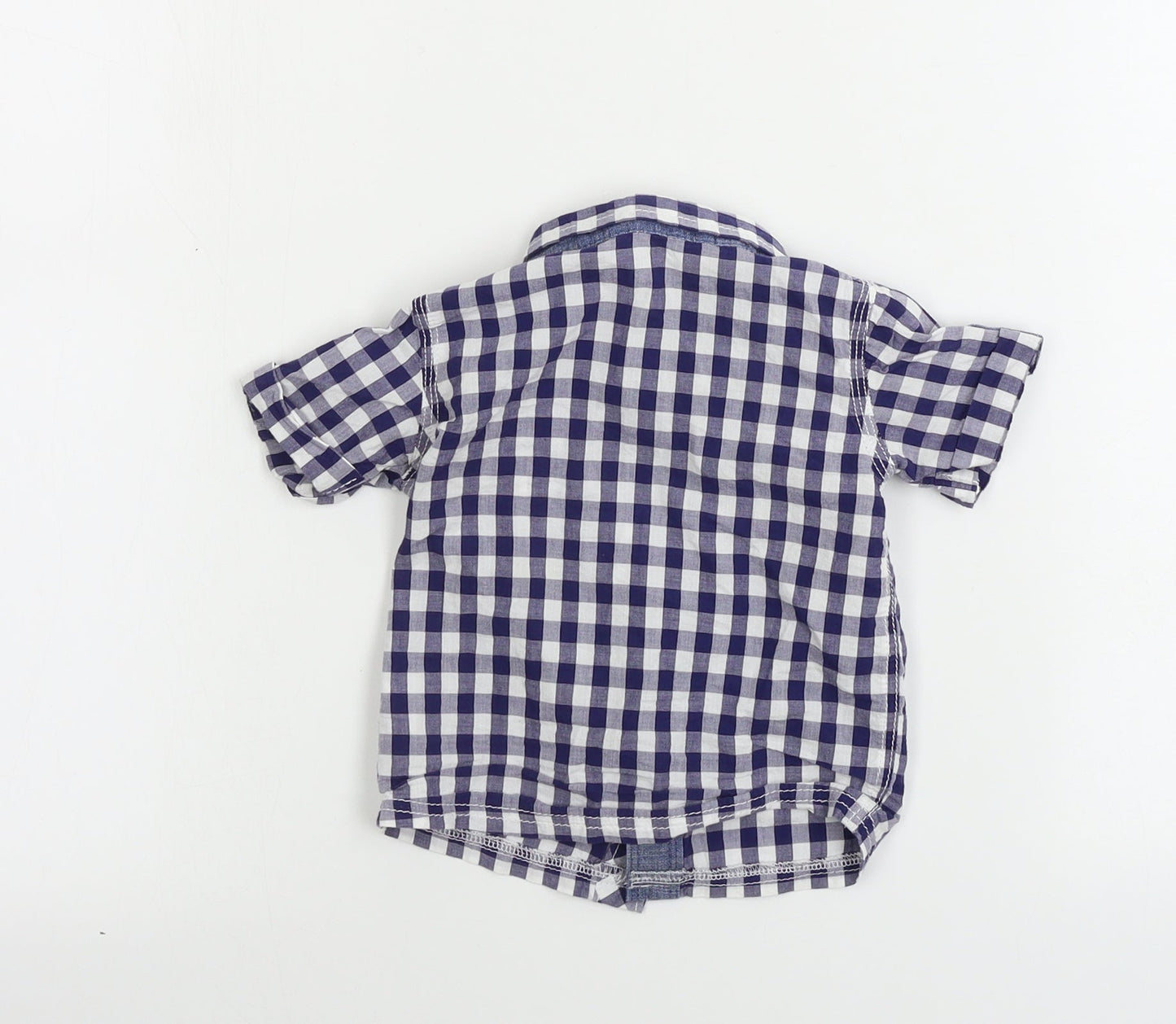George Boys White Check  Basic Button-Up Size 6-9 Months