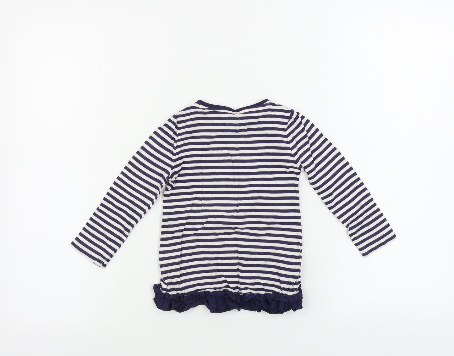 F&F  Girls Blue Striped  Basic T-Shirt Size 12-18 Months