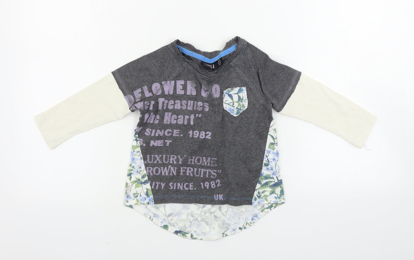 NEXT  Girls Grey   Basic T-Shirt Size 12-18 Months