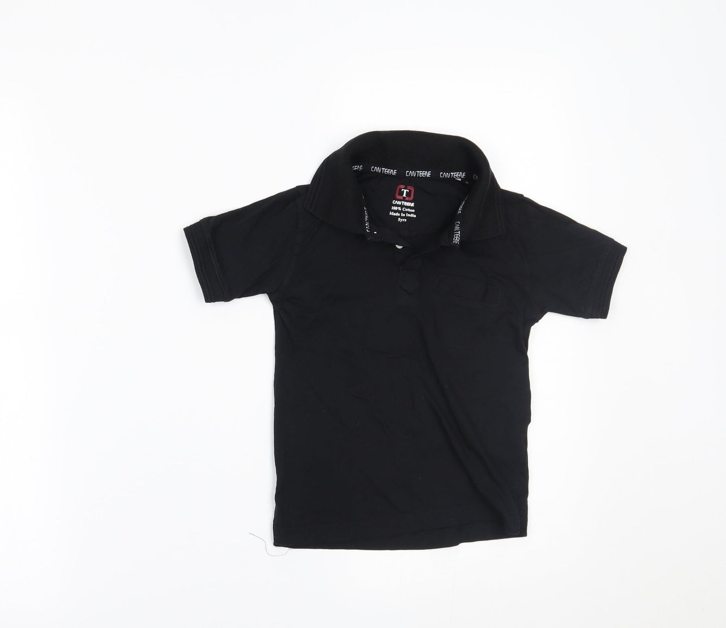 canteene Boys Black   Pullover Polo Size 5 Years