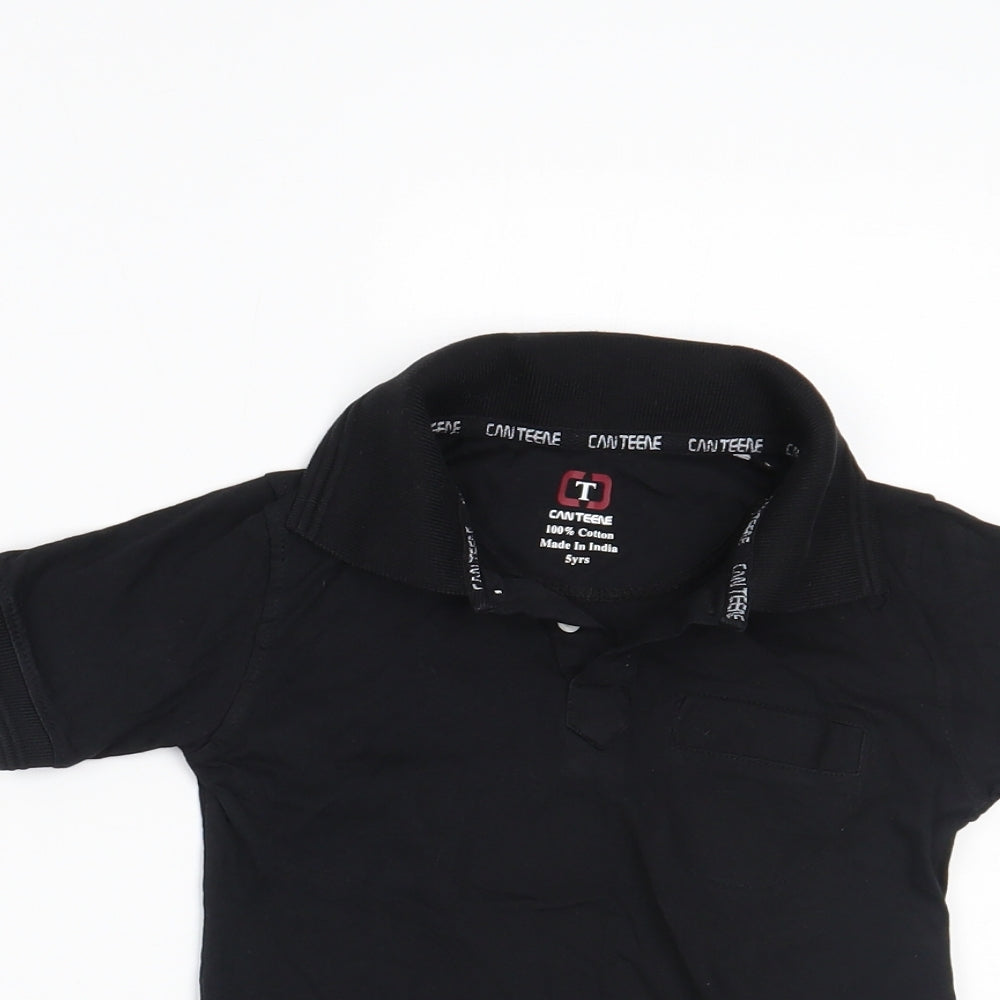 canteene Boys Black   Pullover Polo Size 5 Years