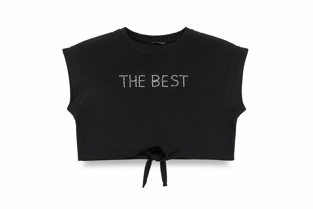 SheIn# Womens Black   Cropped T-Shirt Size L